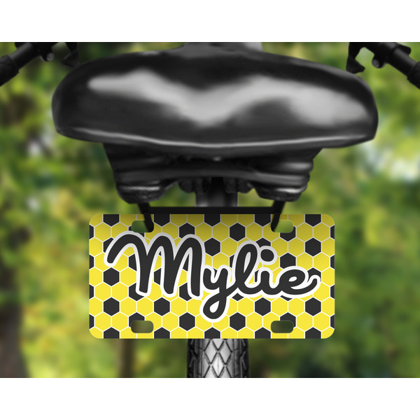 Honeycomb Mini License Plate on Bicycle