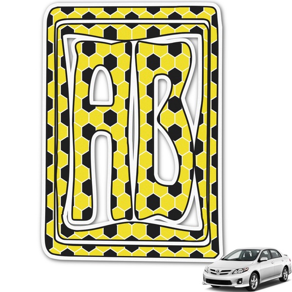 Custom Honeycomb Monogram Car Decal (Personalized)