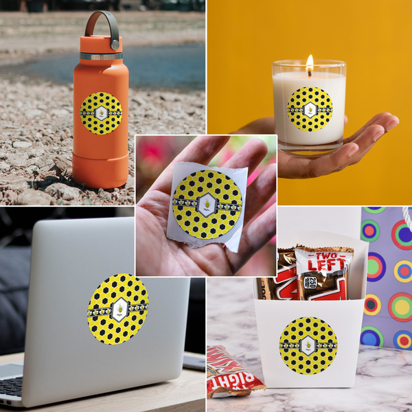 Honeycomb Multipurpose Round Labels - In Context