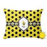 Honeycomb Outdoor Throw Pillow (Rectangular) (Personalized)
