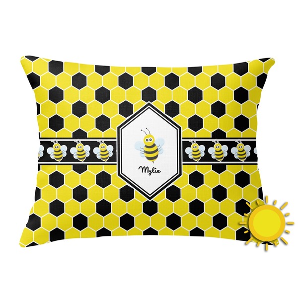 Custom Honeycomb Outdoor Throw Pillow (Rectangular) (Personalized)