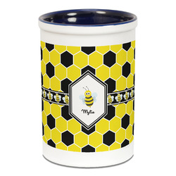 Honeycomb Ceramic Pencil Holders - Blue