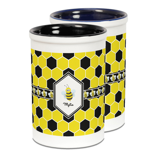 Custom Honeycomb Ceramic Pencil Holder - Large
