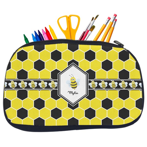 Custom Honeycomb Neoprene Pencil Case - Medium w/ Name or Text