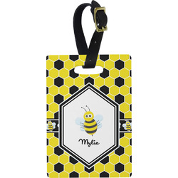 Honeycomb Plastic Luggage Tag - Rectangular w/ Name or Text