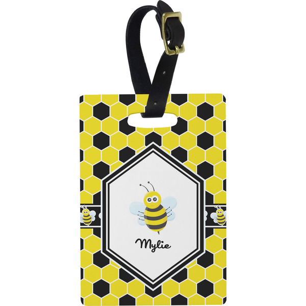 Custom Honeycomb Plastic Luggage Tag - Rectangular w/ Name or Text