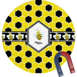 Honeycomb Round Fridge Magnet (Personalized)