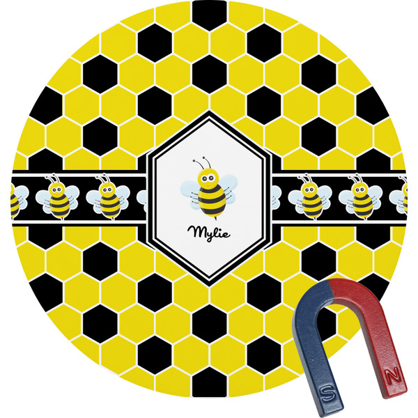 Custom Honeycomb Round Fridge Magnet (Personalized)