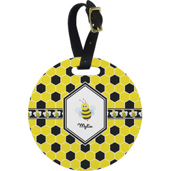Honeycomb Plastic Luggage Tag - Round (Personalized)