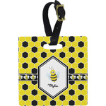Honeycomb Plastic Luggage Tag - Square w/ Name or Text