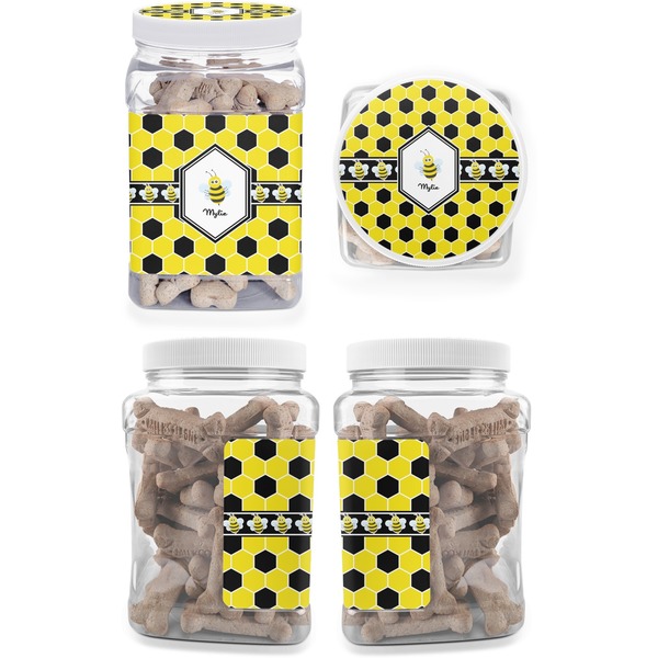 Honeycomb Pet Treat Jar - Multiple Angles