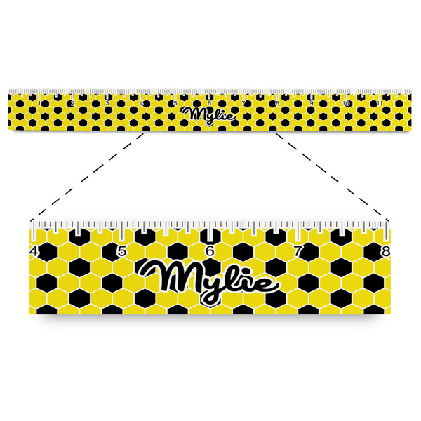 Custom Honeycomb Plastic Ruler - 12" (Personalized)