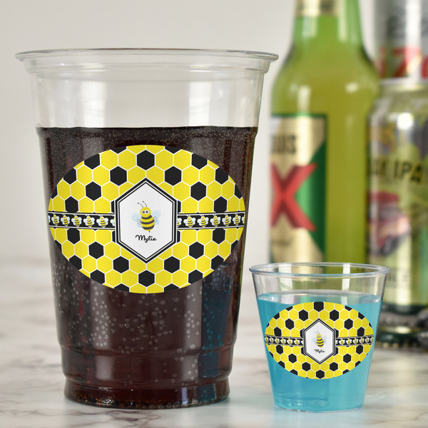 Honeycomb Plastic Shot Glasses - In Context