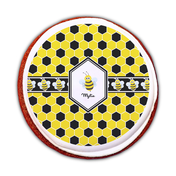 Honeycomb Printed Icing Circle - Medium - On Cookie
