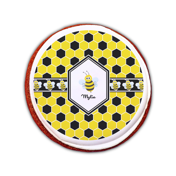 Honeycomb Printed Icing Circle - Small - On Cookie