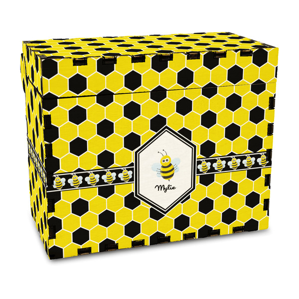 Custom Honeycomb Wood Recipe Box - Full Color Print (Personalized)