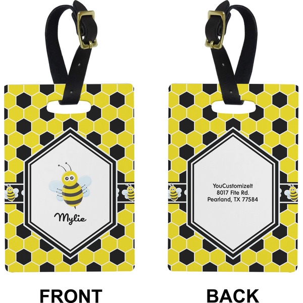 Honeycomb Rectangle Luggage Tag (Front + Back)
