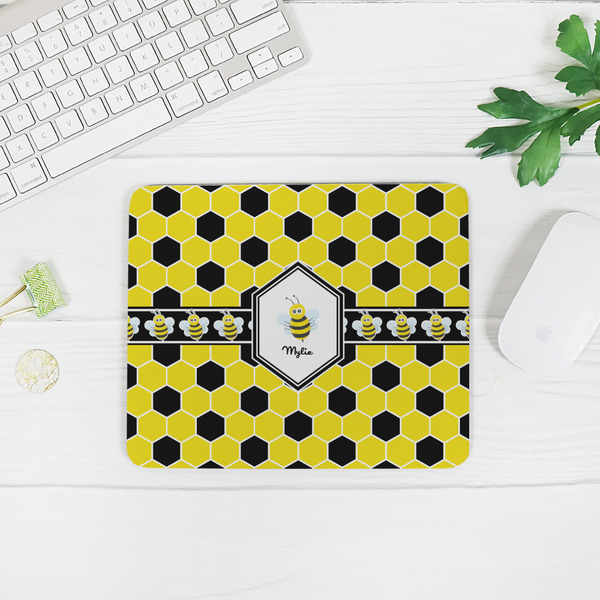Honeycomb Rectangular Mouse Pad - LIFESTYLE 2