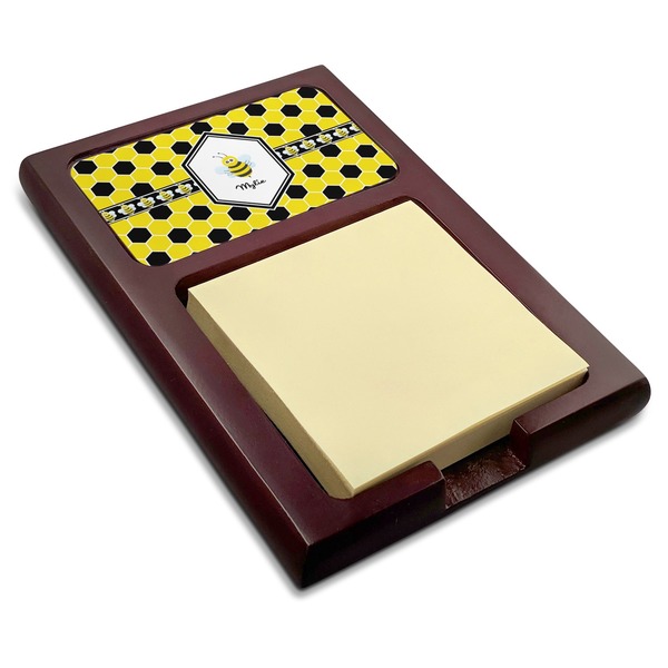 Custom Honeycomb Red Mahogany Sticky Note Holder (Personalized)