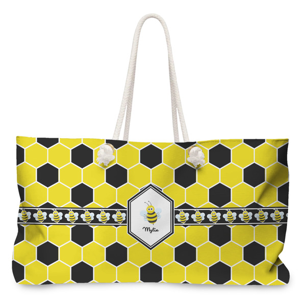 Custom Honeycomb Large Tote Bag with Rope Handles (Personalized)