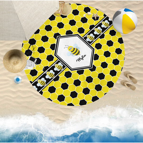 Honeycomb Round Beach Towel Lifestyle