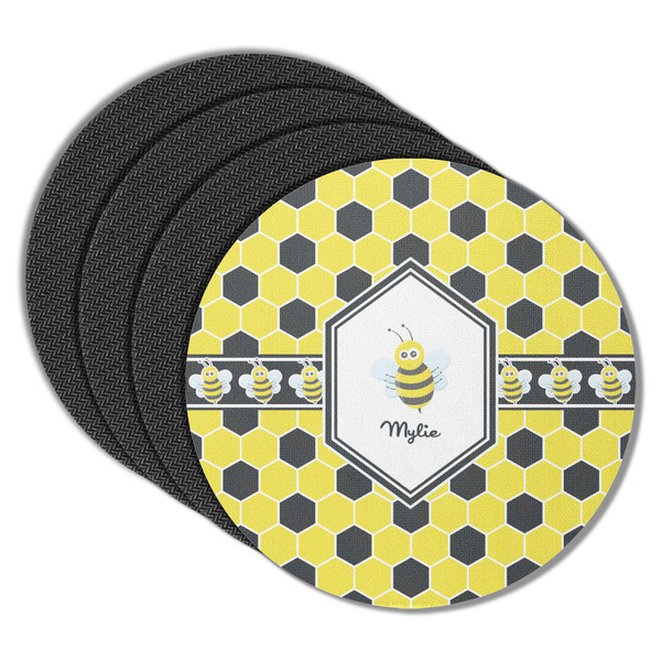 Custom Honeycomb Round Rubber Backed Coasters - Set of 4 (Personalized)