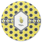 Honeycomb Round Rubber Backed Coaster (Personalized)