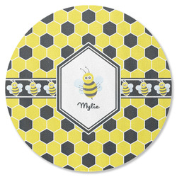 Honeycomb Round Rubber Backed Coaster (Personalized)