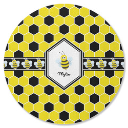 Honeycomb Round Rubber Backed Coaster (Personalized)