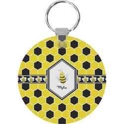 Honeycomb Round Plastic Keychain (Personalized)
