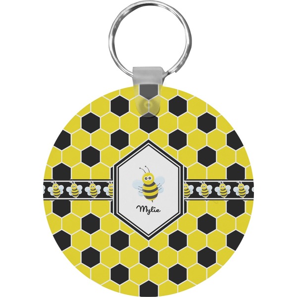 Custom Honeycomb Round Plastic Keychain (Personalized)
