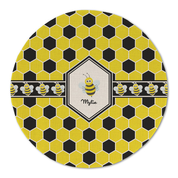Custom Honeycomb Round Linen Placemat - Single Sided (Personalized)