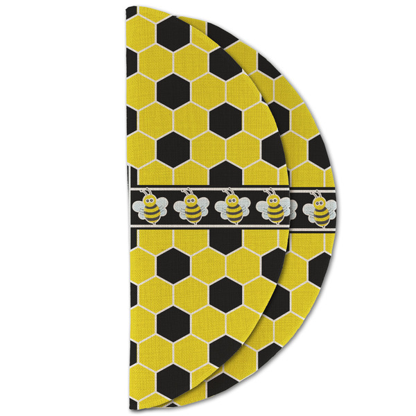 Honeycomb Round Linen Placemats - HALF FOLDED (double sided)