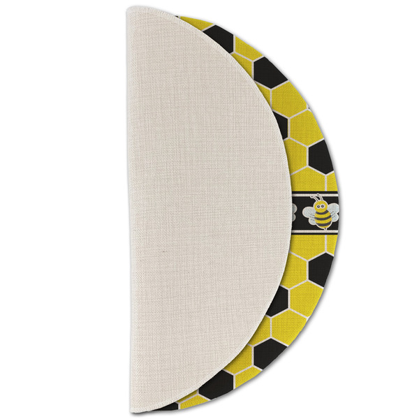 Honeycomb Round Linen Placemats - HALF FOLDED (single sided)