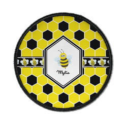 Honeycomb Iron On Round Patch w/ Name or Text