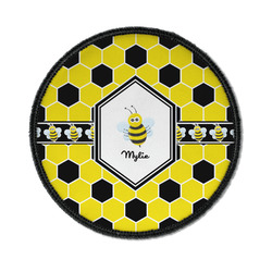 Honeycomb Iron On Round Patch w/ Name or Text