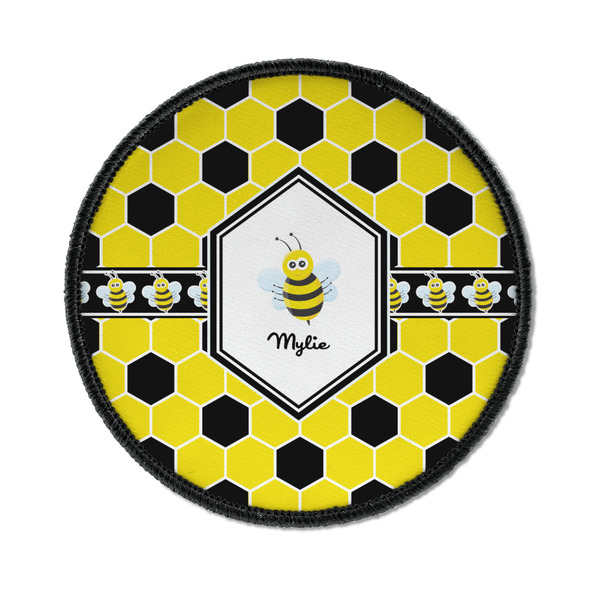Custom Honeycomb Iron On Round Patch w/ Name or Text