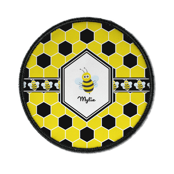 Custom Honeycomb Iron On Round Patch w/ Name or Text