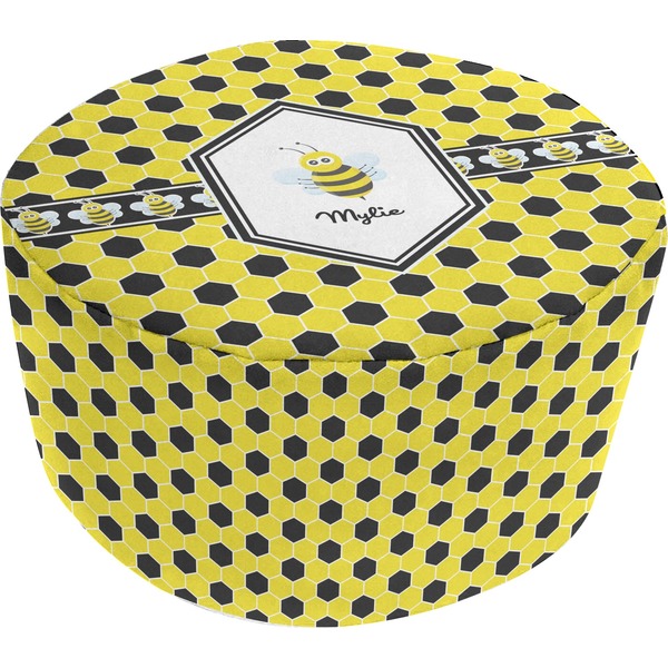 Custom Honeycomb Round Pouf Ottoman (Personalized)