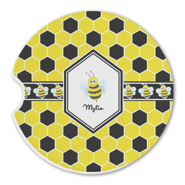 Custom Honeycomb Sandstone Car Coaster - Single (Personalized)