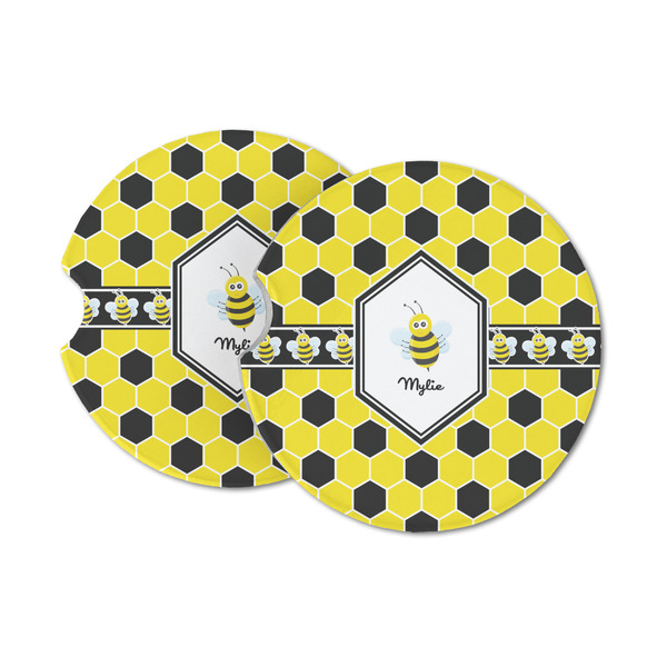 Custom Honeycomb Sandstone Car Coasters - Set of 2 (Personalized)