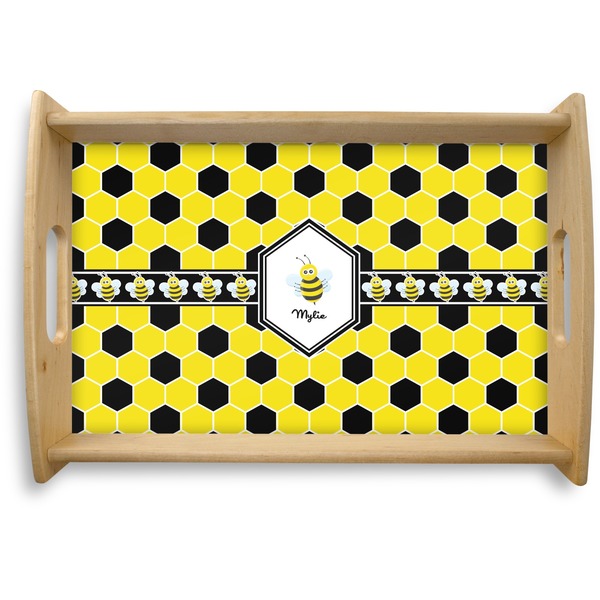 Custom Honeycomb Natural Wooden Tray - Small (Personalized)