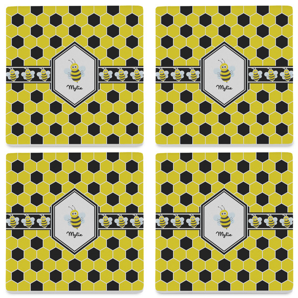 Honeycomb Set of 4 Sandstone Coasters - See All 4 View