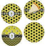 Honeycomb Set of 4 Glass Appetizer / Dessert Plate 8" (Personalized)