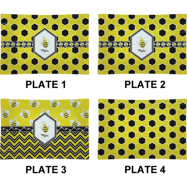 Honeycomb Set of Rectangular Appetizer / Dessert Plates (Approval)
