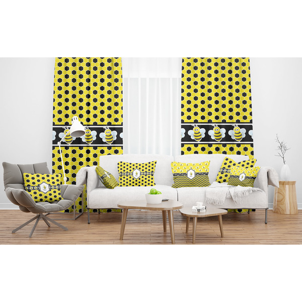 Honeycomb Sheer and Custom Curtains in Room with Matching Pillows