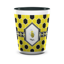 Honeycomb Ceramic Shot Glass - 1.5 oz - Two Tone - Set of 4 (Personalized)