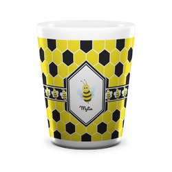 Honeycomb Ceramic Shot Glass - 1.5 oz - White - Set of 4 (Personalized)