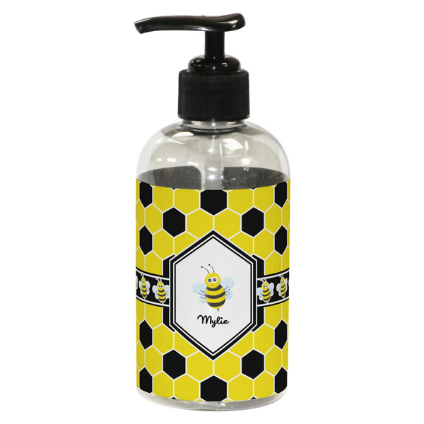Custom Honeycomb Plastic Soap / Lotion Dispenser (8 oz - Small - Black) (Personalized)
