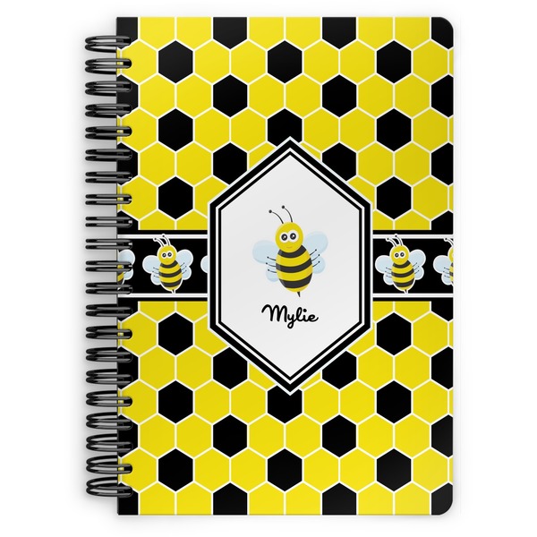 Custom Honeycomb Spiral Notebook - 7x10 w/ Name or Text